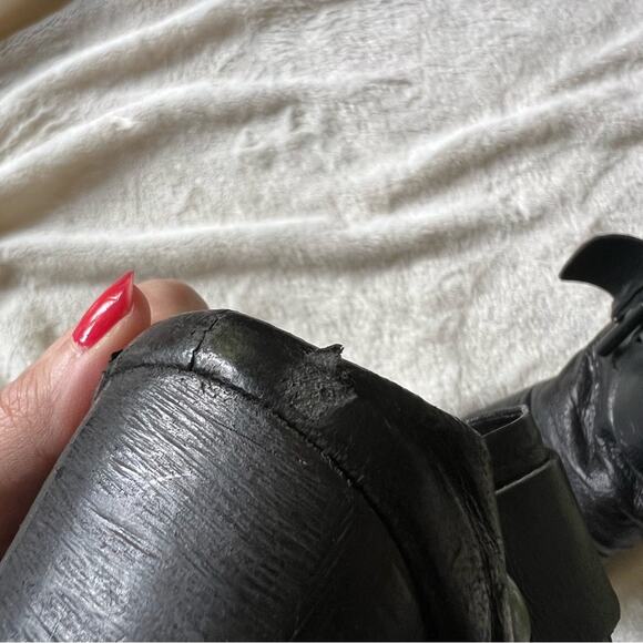 Marsell Bolla Black Leather Peep Toe Convertible Mule/Sling-Back Block Heel - Picture 12 of 14